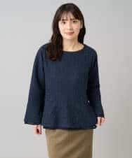 K3KBD50049 a.v.v Elmi(アー・ヴェ・ヴェ) 【低身長サイズ】ツイードペプラムトップス ブラック