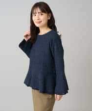 K3KBD50049 a.v.v Elmi(アー・ヴェ・ヴェ) 【低身長サイズ】ツイードペプラムトップス ブラック