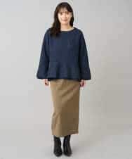 K3KBD50049 a.v.v Elmi(アー・ヴェ・ヴェ) 【低身長サイズ】ツイードペプラムトップス ブラック