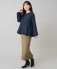 K3KBD50049 a.v.v Elmi(アー・ヴェ・ヴェ) 【低身長サイズ】ツイードペプラムトップス ブラック