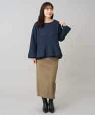 K3KBD50049 a.v.v Elmi(アー・ヴェ・ヴェ) 【低身長サイズ】ツイードペプラムトップス ブラック