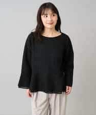 K3KBD50049 a.v.v Elmi(アー・ヴェ・ヴェ) 【低身長サイズ】ツイードペプラムトップス ブラック
