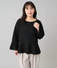 K3KBD50049 a.v.v Elmi(アー・ヴェ・ヴェ) 【低身長サイズ】ツイードペプラムトップス ブラック