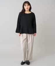 K3KBD50049 a.v.v Elmi(アー・ヴェ・ヴェ) 【低身長サイズ】ツイードペプラムトップス ブラック