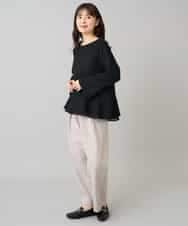 K3KBD50049 a.v.v Elmi(アー・ヴェ・ヴェ) 【低身長サイズ】ツイードペプラムトップス ブラック