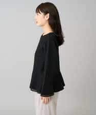 K3KBD50049 a.v.v Elmi(アー・ヴェ・ヴェ) 【低身長サイズ】ツイードペプラムトップス ブラック