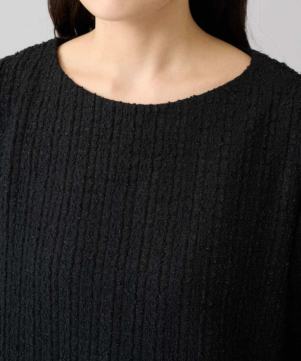 K3KBD50049 a.v.v Elmi(アー・ヴェ・ヴェ) 【低身長サイズ】ツイードペプラムトップス ブラック