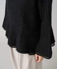 K3KBD50049 a.v.v Elmi(アー・ヴェ・ヴェ) 【低身長サイズ】ツイードペプラムトップス ブラック