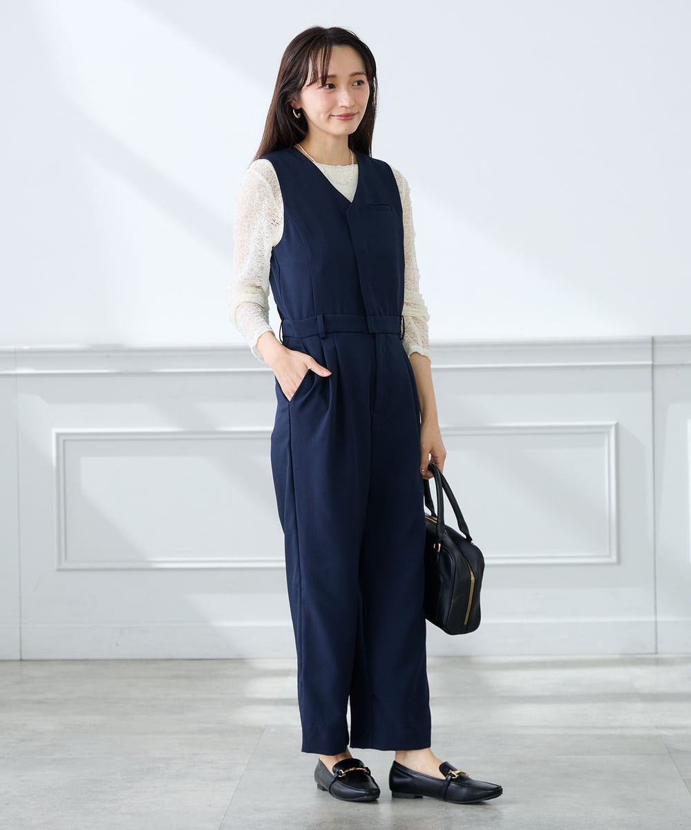 K3KED04029 a.v.v Elmi(アー・ヴェ・ヴェ) 【低身長サイズ】ストレッチレーストップス アイボリー