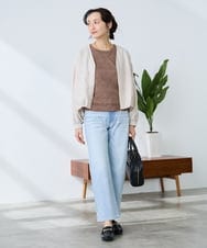 K3KED04029 a.v.v Elmi(アー・ヴェ・ヴェ) 【低身長サイズ】ストレッチレーストップス アイボリー