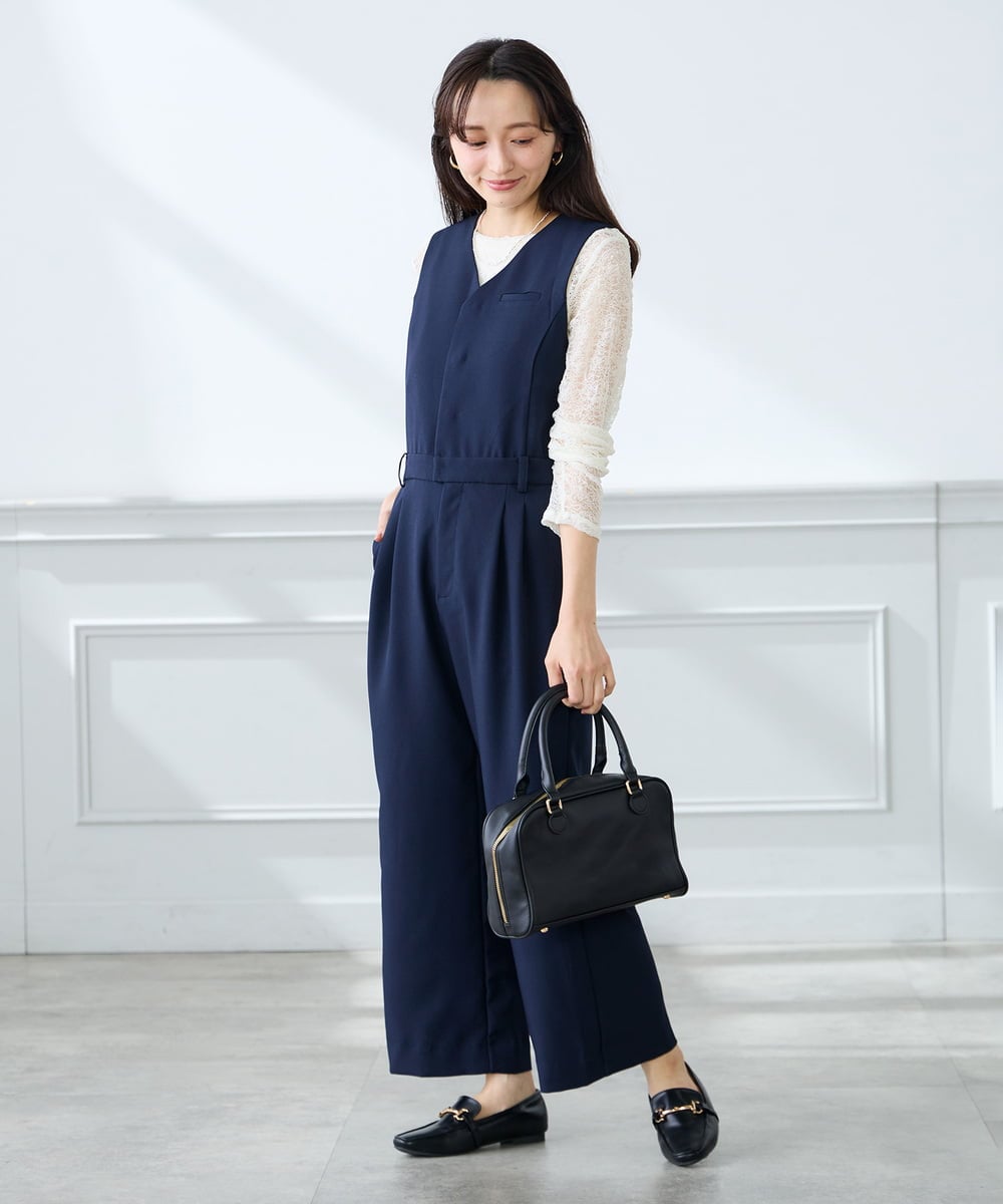 K3KED04029 a.v.v Elmi(アー・ヴェ・ヴェ) 【低身長サイズ】ストレッチレーストップス アイボリー