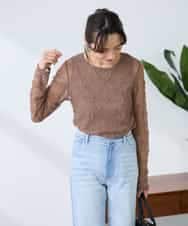 K3KED04029 a.v.v Elmi(アー・ヴェ・ヴェ) 【低身長サイズ】ストレッチレーストップス アイボリー