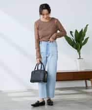 K3KED04029 a.v.v Elmi(アー・ヴェ・ヴェ) 【低身長サイズ】ストレッチレーストップス アイボリー