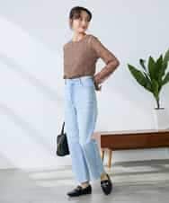 K3KED04029 a.v.v Elmi(アー・ヴェ・ヴェ) 【低身長サイズ】ストレッチレーストップス アイボリー