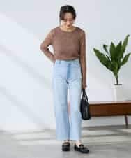 K3KED04029 a.v.v Elmi(アー・ヴェ・ヴェ) 【低身長サイズ】ストレッチレーストップス アイボリー