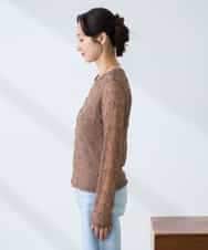 K3KED04029 a.v.v Elmi(アー・ヴェ・ヴェ) 【低身長サイズ】ストレッチレーストップス アイボリー