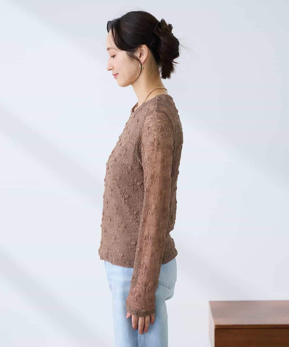 K3KED04029 a.v.v Elmi(アー・ヴェ・ヴェ) 【低身長サイズ】ストレッチレーストップス アイボリー