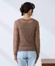 K3KED04029 a.v.v Elmi(アー・ヴェ・ヴェ) 【低身長サイズ】ストレッチレーストップス アイボリー