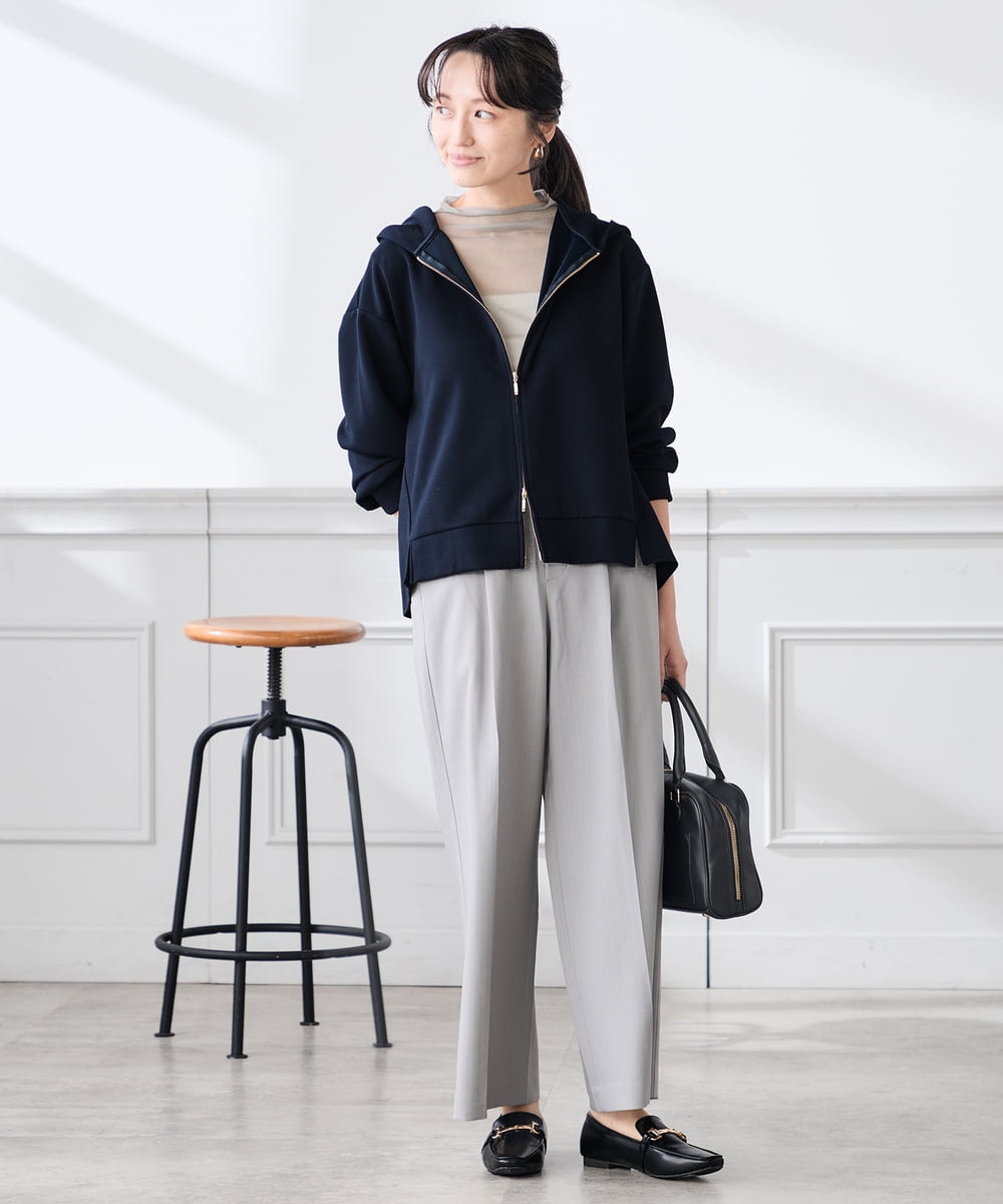 K3KED07029 a.v.v Elmi(アー・ヴェ・ヴェ) 【低身長サイズ】シャイニーシアーハイネックカットソー アイボリー