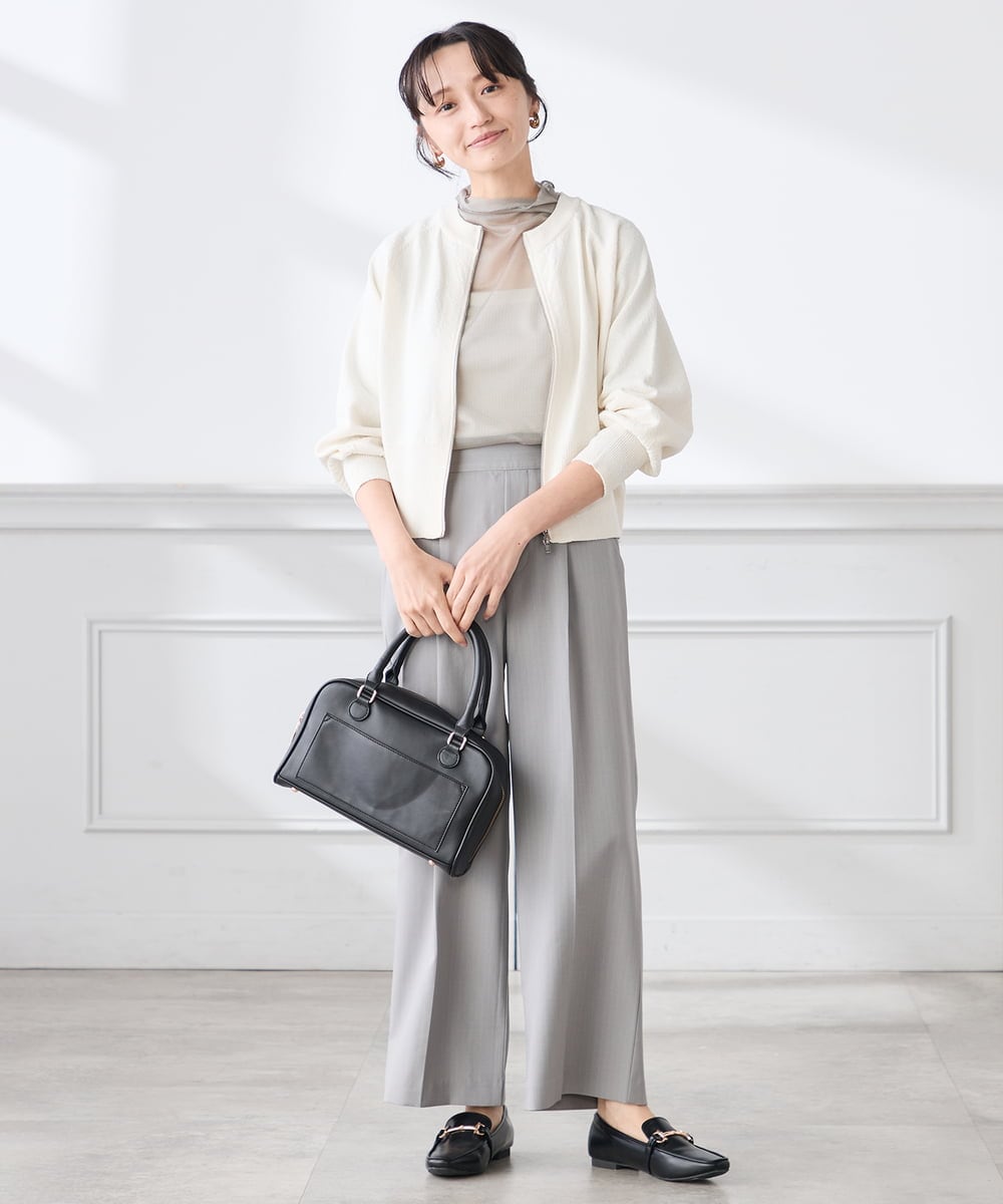 K3KED07029 a.v.v Elmi(アー・ヴェ・ヴェ) 【低身長サイズ】シャイニーシアーハイネックカットソー アイボリー