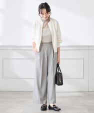 K3KED07029 a.v.v Elmi(アー・ヴェ・ヴェ) 【低身長サイズ】シャイニーシアーハイネックカットソー アイボリー