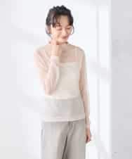 K3KED07029 a.v.v Elmi(アー・ヴェ・ヴェ) 【低身長サイズ】シャイニーシアーハイネックカットソー アイボリー