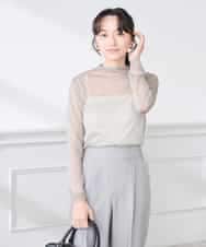 K3KED07029 a.v.v Elmi(アー・ヴェ・ヴェ) 【低身長サイズ】シャイニーシアーハイネックカットソー アイボリー