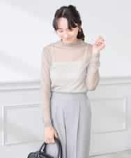 K3KED07029 a.v.v Elmi(アー・ヴェ・ヴェ) 【低身長サイズ】シャイニーシアーハイネックカットソー アイボリー