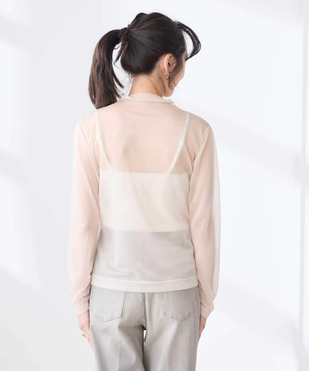 K3KED07029 a.v.v Elmi(アー・ヴェ・ヴェ) 【低身長サイズ】シャイニーシアーハイネックカットソー アイボリー