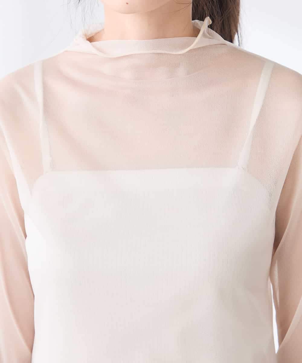 K3KED07029 a.v.v Elmi(アー・ヴェ・ヴェ) 【低身長サイズ】シャイニーシアーハイネックカットソー アイボリー