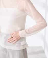 K3KED07029 a.v.v Elmi(アー・ヴェ・ヴェ) 【低身長サイズ】シャイニーシアーハイネックカットソー アイボリー