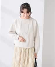 K3KED14044 a.v.v Elmi(アー・ヴェ・ヴェ) 【低身長サイズ】ラメ裏毛ドルマンスウェット グレージュ
