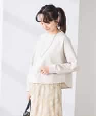 K3KED14044 a.v.v Elmi(アー・ヴェ・ヴェ) 【低身長サイズ】ラメ裏毛ドルマンスウェット グレージュ