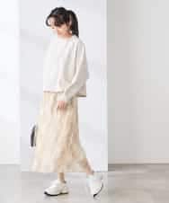 K3KED14044 a.v.v Elmi(アー・ヴェ・ヴェ) 【低身長サイズ】ラメ裏毛ドルマンスウェット グレージュ