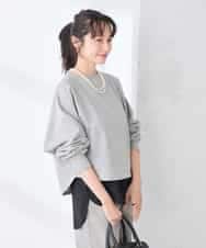 K3KED14044 a.v.v Elmi(アー・ヴェ・ヴェ) 【低身長サイズ】ラメ裏毛ドルマンスウェット グレージュ