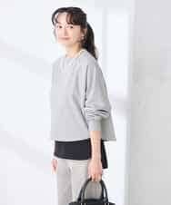 K3KED14044 a.v.v Elmi(アー・ヴェ・ヴェ) 【低身長サイズ】ラメ裏毛ドルマンスウェット グレージュ