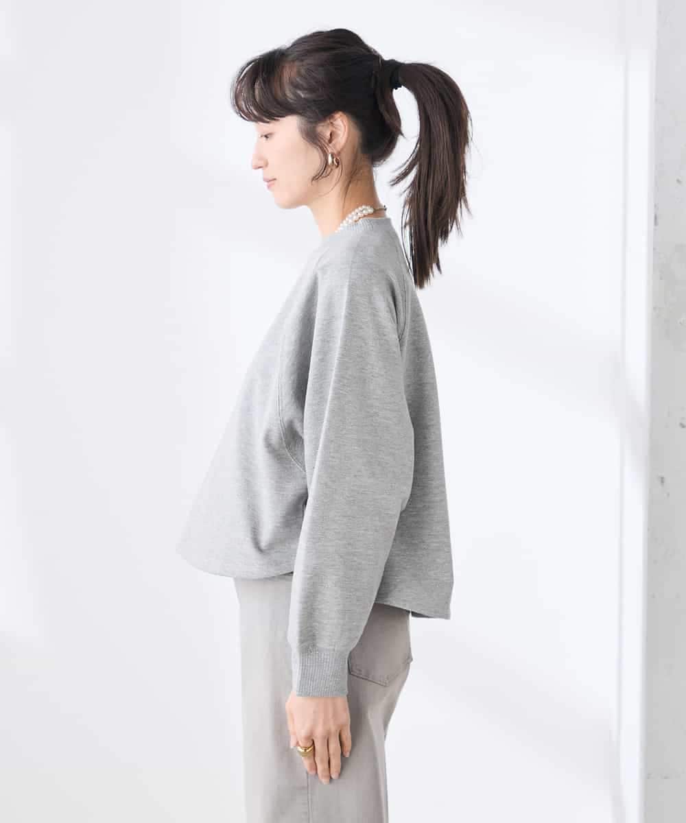 K3KED14044 a.v.v Elmi(アー・ヴェ・ヴェ) 【低身長サイズ】ラメ裏毛ドルマンスウェット グレージュ