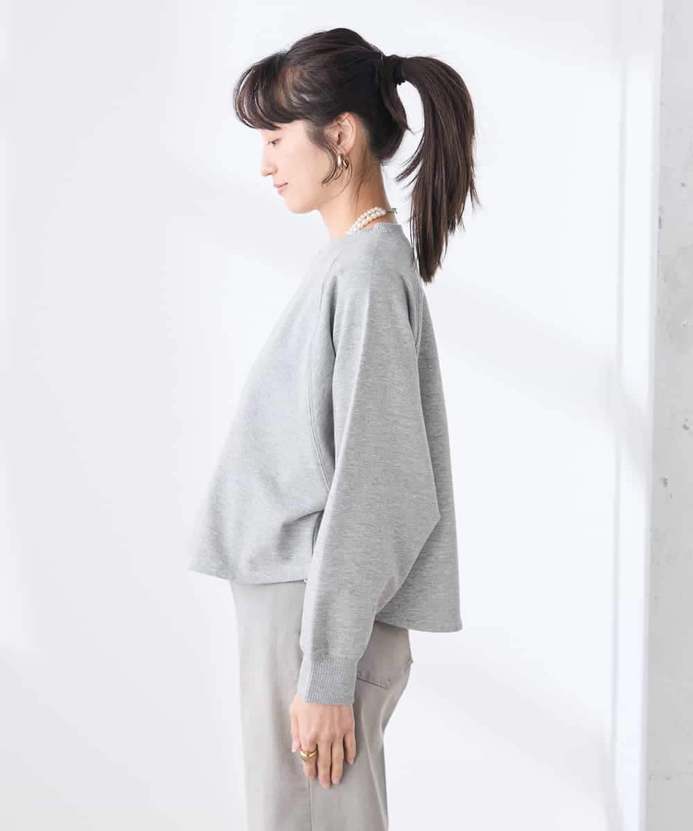 K3KED14044 a.v.v Elmi(アー・ヴェ・ヴェ) 【低身長サイズ】ラメ裏毛ドルマンスウェット グレージュ