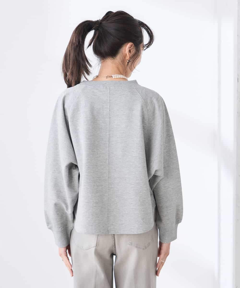 K3KED14044 a.v.v Elmi(アー・ヴェ・ヴェ) 【低身長サイズ】ラメ裏毛ドルマンスウェット グレージュ