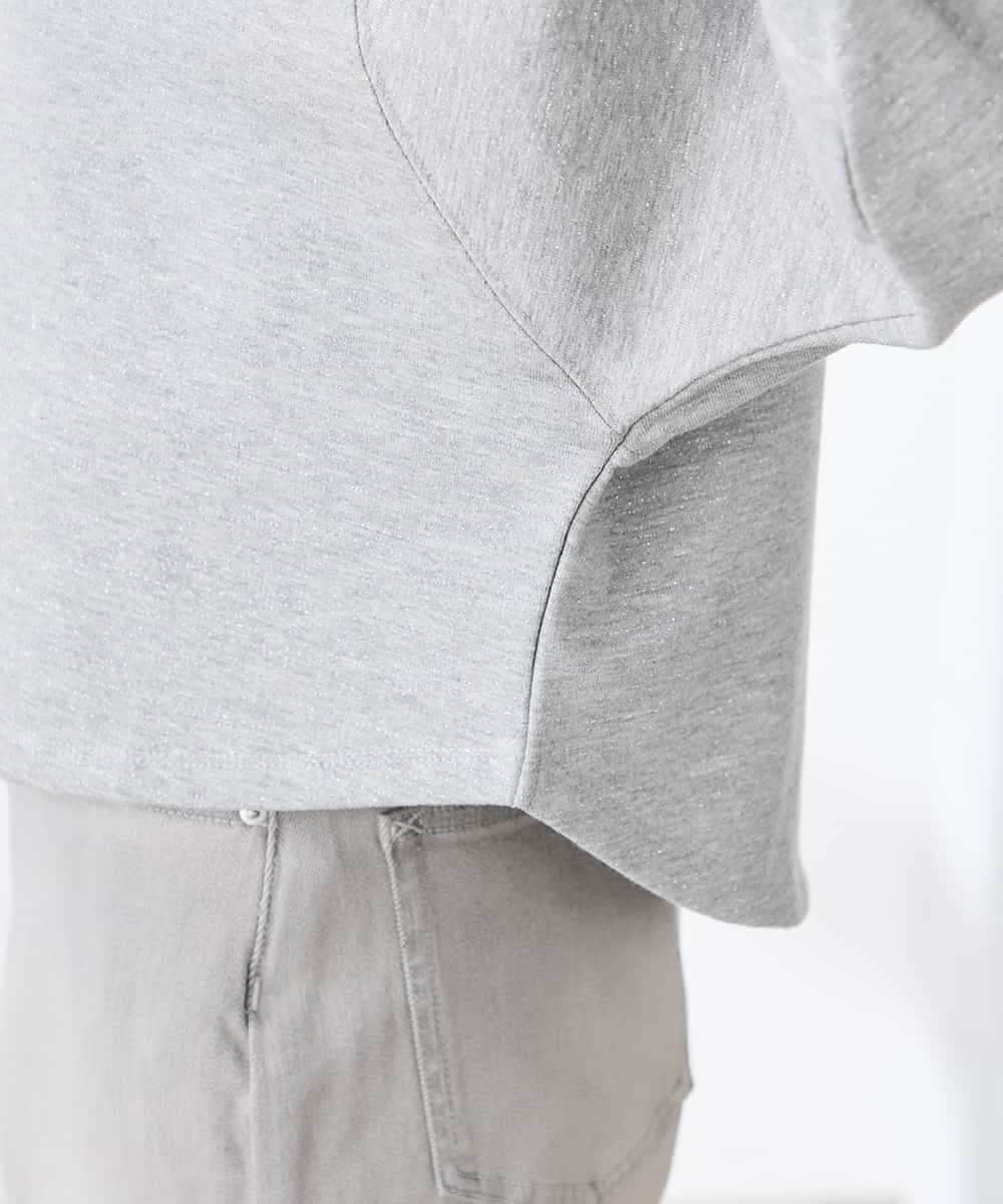 K3KED14044 a.v.v Elmi(アー・ヴェ・ヴェ) 【低身長サイズ】ラメ裏毛ドルマンスウェット グレージュ