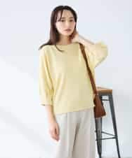 K3KFD03039 a.v.v Elmi(アー・ヴェ・ヴェ) 【低身長サイズ】ボーダードルマントップス ライトイエロー