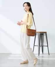 K3KFD03039 a.v.v Elmi(アー・ヴェ・ヴェ) 【低身長サイズ】ボーダードルマントップス ライトイエロー