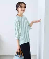 K3KFD03039 a.v.v Elmi(アー・ヴェ・ヴェ) 【低身長サイズ】ボーダードルマントップス ライトイエロー