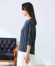 K3KFD03039 a.v.v Elmi(アー・ヴェ・ヴェ) 【低身長サイズ】ボーダードルマントップス ライトイエロー