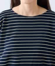 K3KFD03039 a.v.v Elmi(アー・ヴェ・ヴェ) 【低身長サイズ】ボーダードルマントップス ライトイエロー