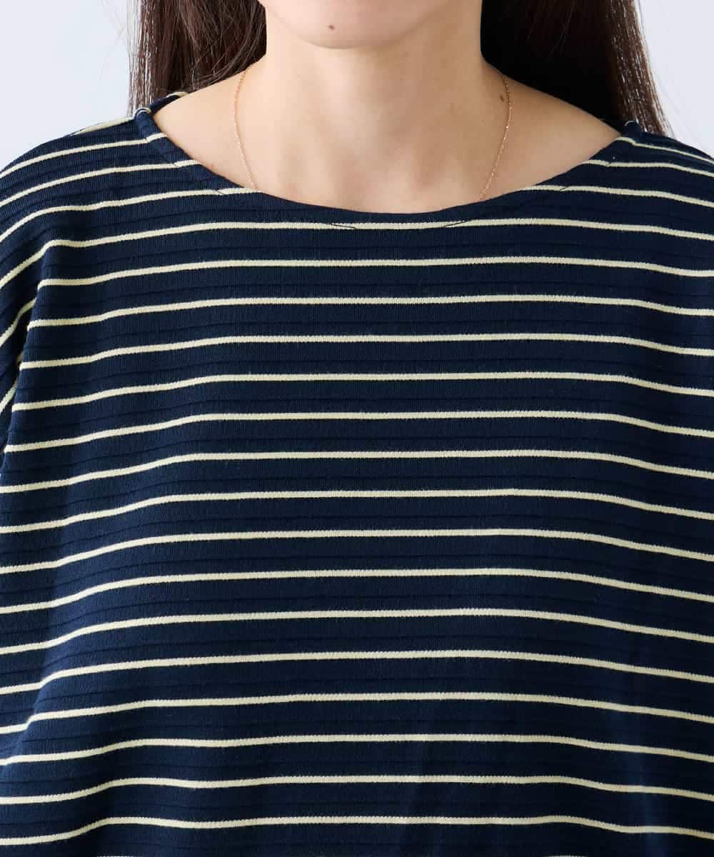 K3KFD03039 a.v.v Elmi(アー・ヴェ・ヴェ) 【低身長サイズ】ボーダードルマントップス ライトイエロー