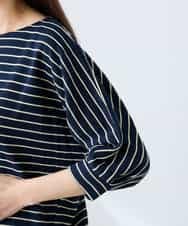 K3KFD03039 a.v.v Elmi(アー・ヴェ・ヴェ) 【低身長サイズ】ボーダードルマントップス ライトイエロー