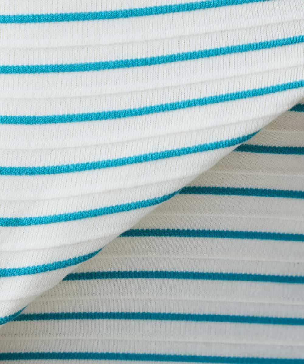 K3KFD03039 a.v.v Elmi(アー・ヴェ・ヴェ) 【低身長サイズ】ボーダードルマントップス ライトイエロー