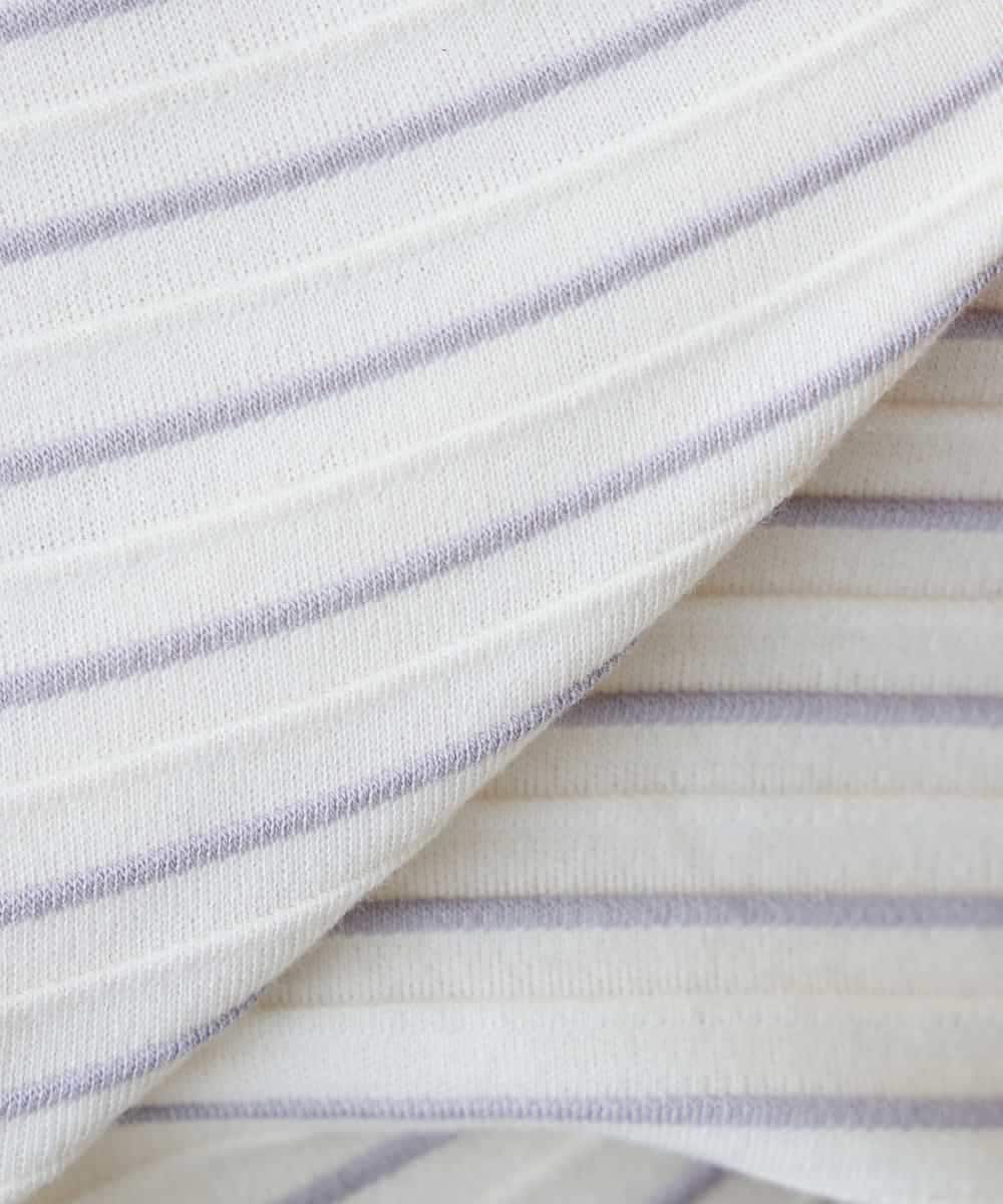 K3KFD03039 a.v.v Elmi(アー・ヴェ・ヴェ) 【低身長サイズ】ボーダードルマントップス ライトイエロー