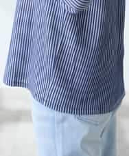 K3KFD21039 a.v.v Elmi(アー・ヴェ・ヴェ) 【低身長サイズ】タックスリーブストライプカットソー ライトブルー